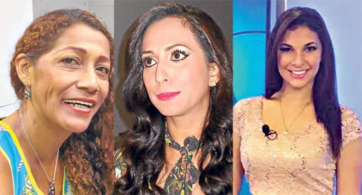 Leonela  Magallanes, Mar&iacute;a Jos&eacute; Flores y Kristy Alvarado, trabajan en el periodismo deportivo. Foto: Cortes&iacute;a FACSO