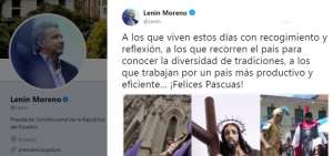 Moreno colg&oacute; un mensaje por Viernes Santo en su cuenta de Twitter.
