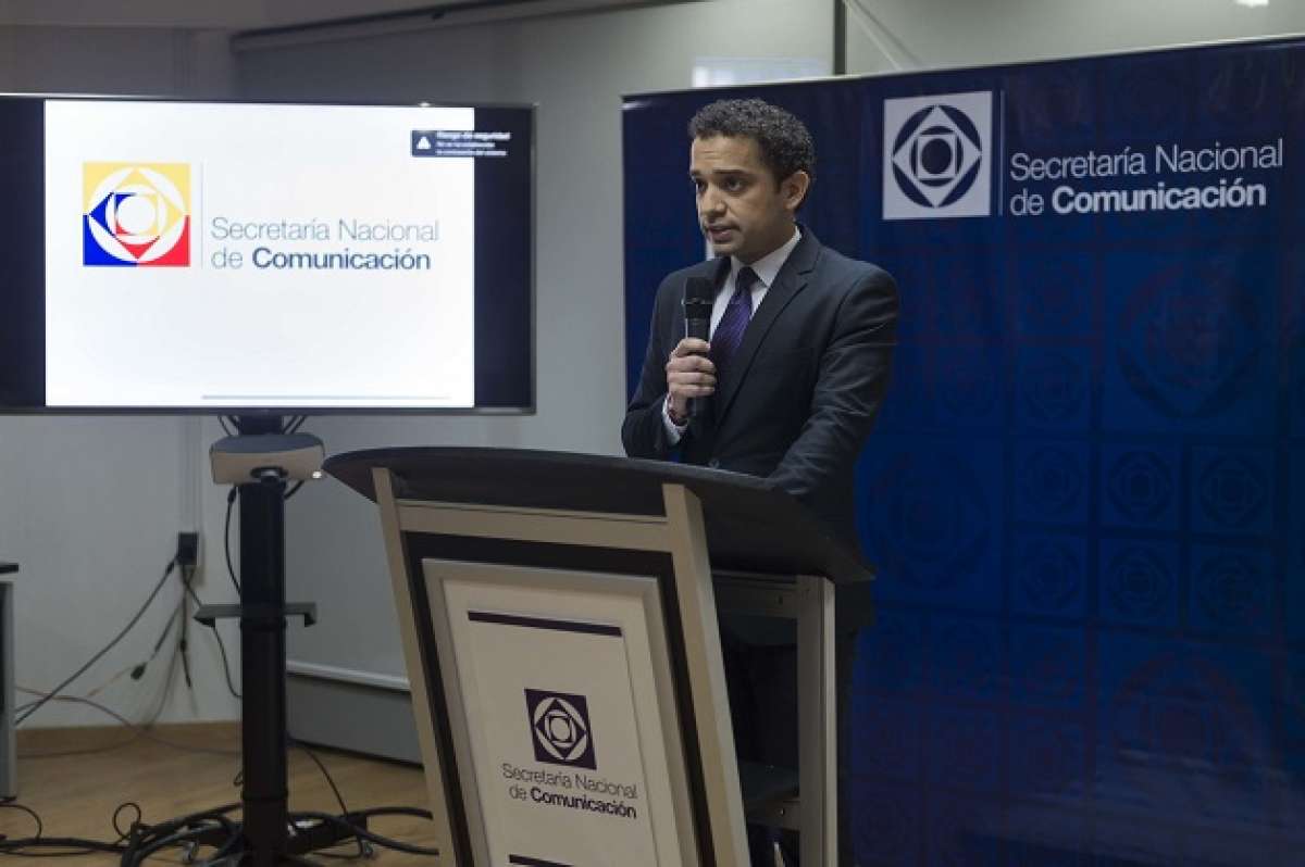 El vocero St&eacute;fano Iannuzzelli ley&oacute; un comunicado en el cual se rechazaron los argumentos del menor. Foto: John Guevara / EL TEL&Eacute;GRAFO