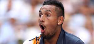 Nick Kyrgios qued&oacute; sin palabras luego de un punto que logr&oacute; Roger Federer en el tercer set. 