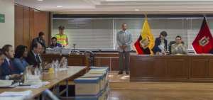 A las 08:30 de ayer se reinstal&oacute; la audiencia en el octavo piso de la Corte Nacional de Justicia, bajo la direcci&oacute;n del juez nacional Miguel Jurado Fabara.