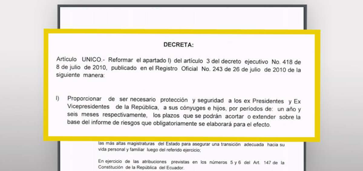 Decretan seguridad para expresidentes, exvicepresidentes, c&oacute;nyuges e hijos