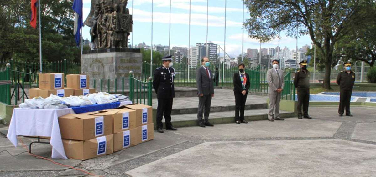 La ceremonia se llev&oacute; a cabo en el Templete a los H&eacute;roes de la Polic&iacute;a Nacional. Debido a la pandemia, este es el punto de eventos de la instituci&oacute;n.