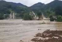 Las comunidades de Panguitza y San Miguel de la Hueca quedaron incomunicadas por el colapso de dos puentes.