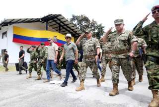 Daniel Noboa en un evento en el Batallón de Infantería de Marina en Esmeraldas.