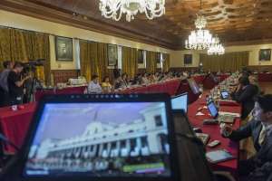 Los secretarios de Estado se reunieron hoy con el presidente Rafael Correa, en un gabinete ampliado. Foto: John Guevara / EL TEL&Eacute;GRAFO