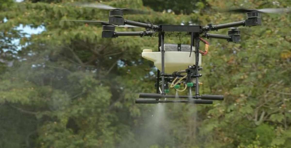 Los drones fueros mostrados en un operativo simulado en el Municipio de Tolima por parte del ministro de Defensa de Colombia, Luis Carlos Villegas. 