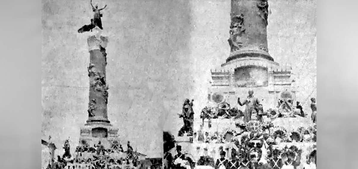 Inauguraci&oacute;n de la columna de los h&eacute;roes de octubre