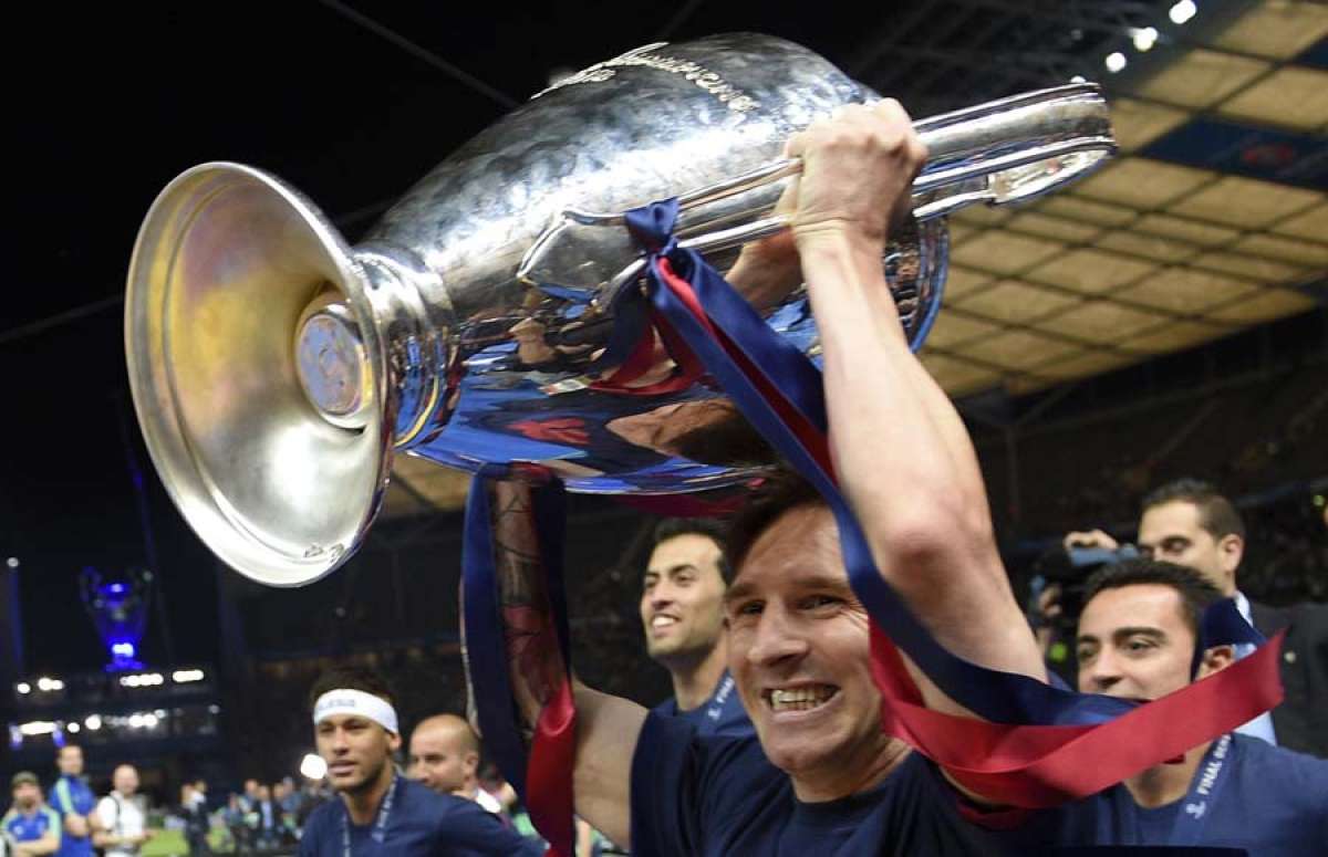 El crack argentino dio la vuelta ol&iacute;mpica con el Bar&ccedil;a en las finales de Liga de Campeones de 2006, 2009, 2011 y ayer. Con goles de Rakitic, Su&aacute;rez y Neymar su equipo venci&oacute; 3-1 a la Juventus en Berl&iacute;n. Foto: AFP