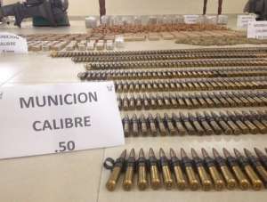 La munici&oacute;n decomisada corresponde a 28 mil unidades de calibres pesados .50 (antia&eacute;rea), 7.62 (fusil). Foto: Ministerio del Interior