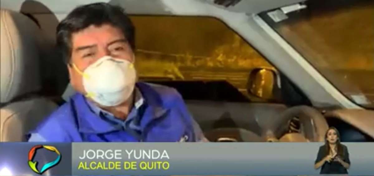 Jorge Yunda, alcalde de Quito, en entrevista v&iacute;a internet.