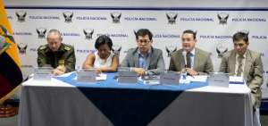 Autoridades del Ministerio del Interior, Polic&iacute;a, Fiscal&iacute;a y Sercop dieron detalles del operativo ejecutado en Quito