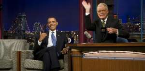 El presidente Barack Obama fue uno de los invitados al &uacute;ltimo programa de David Letterman. FOTO: AFP 
