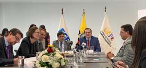 Previamente a la suscripci&oacute;n del Convenio Interinstitucional, las autoridades mantuvieron una reuni&oacute;n con delegados de la ONU y BM.