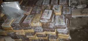 La coca&iacute;na estaba almacenada en paquetes tipo ladrillo.
