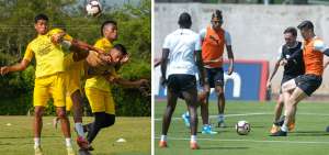 A la izquierda: El Delf&iacute;n de Manta y Liga de Quito