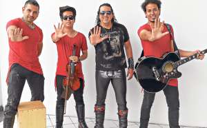 Wilson Ronquillo (izq.), Steven Mor&aacute;n, Josell Tello y Joshua Ambuludi integran el grupo Quinto Mandamiento. Jos&eacute; Mor&aacute;n / El Tel&eacute;grafo