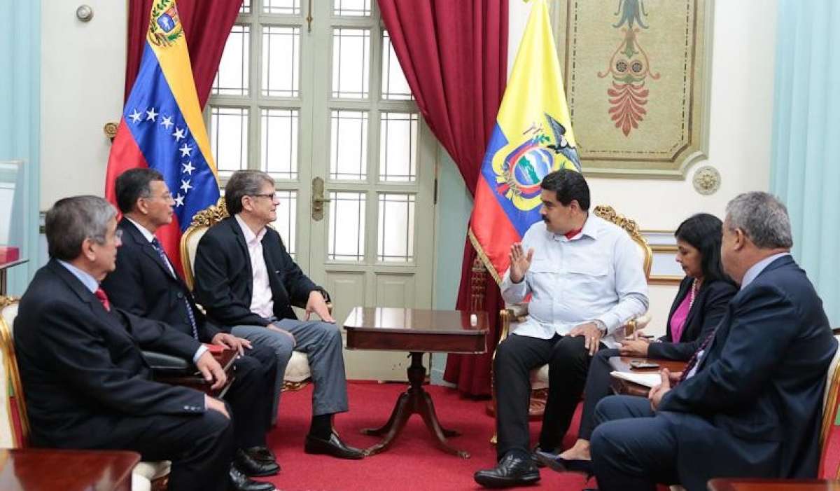 El presidente Nicol&aacute;s Maduro recibi&oacute; al canciller Xavier Lasso en Caracas. Foto: Cortes&iacute;a Presidencia de Venezuela