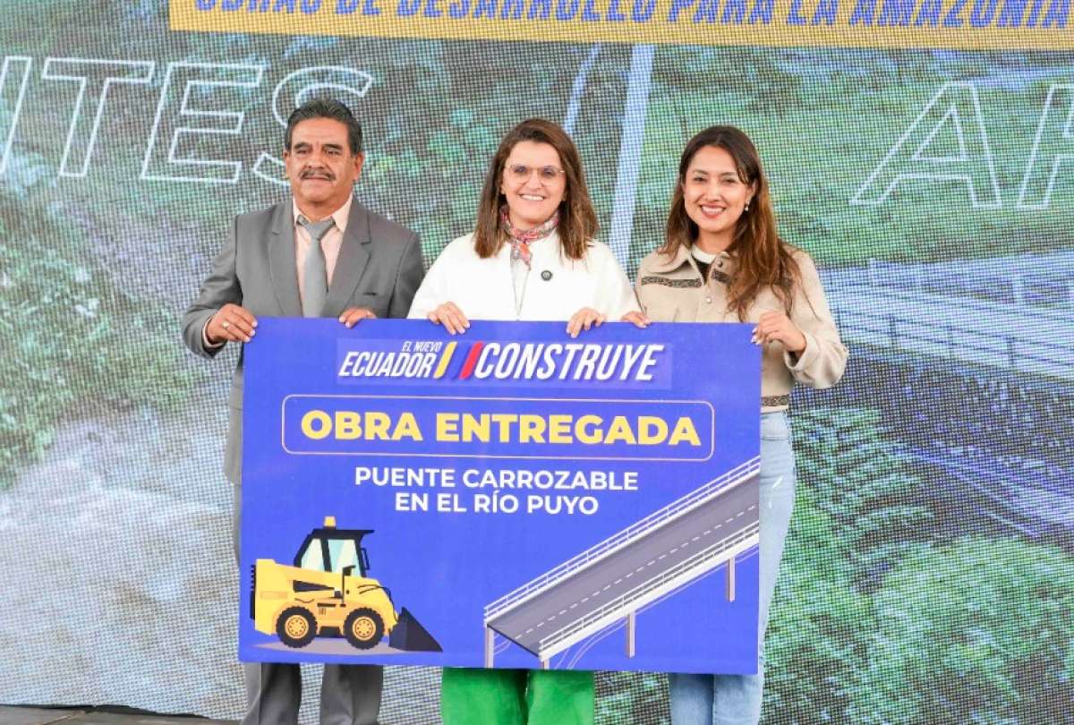 El nuevo puente sobre el río Puyo beneficiará a cerca de 900 habitantes de la parroquia Fátima.