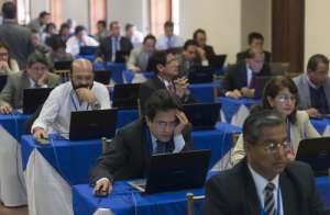 Los aspirantes a ocupar una de las siete vacantes de la CNJ rindieron este lunes las pruebas te&oacute;ricas. Foto: John Guevara / El Tel&eacute;grafo 