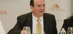El fiscal general, Carlos Baca Mancheno, durante una comparecencia el 11 de abril pasado.