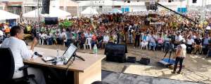 El Enlace Ciudadano se emiti&oacute; desde el Guasmo, al sur de Guayaquil. Foto: Cortes&iacute;a de la Presidencia de la Rep&uacute;blica. 