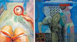 La artista Ana Balc&aacute;zar presenta en su muestra lo que se considera una tradici&oacute;n del realismo. En la obra del artista C&eacute;sar Mart&iacute;nez (derecha), se observa una t&eacute;cnica mixta sobre telas medianas y grandes.
