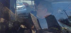 Instante en que el exministro arrib&oacute; a la Fiscal&iacute;a.