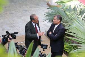 El presidente Correa fue entrevistado por el corresponsal de CNN, Jos&eacute; Levy. Foto: Presidencia de la Rep&uacute;blica