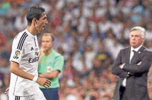 &Aacute;ngel Di Mar&iacute;a, en uno de los &uacute;ltimos juegos con la camiseta del Real Madrid. No fue convocado por el DT &lsquo;merengue&rsquo; para la final de la Supercopa.