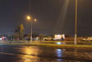 Un accidente de tr&aacute;nsito complica el tr&aacute;fico en la Autopista General Rumu&ntilde;ahui, a la altura del Puente 7.