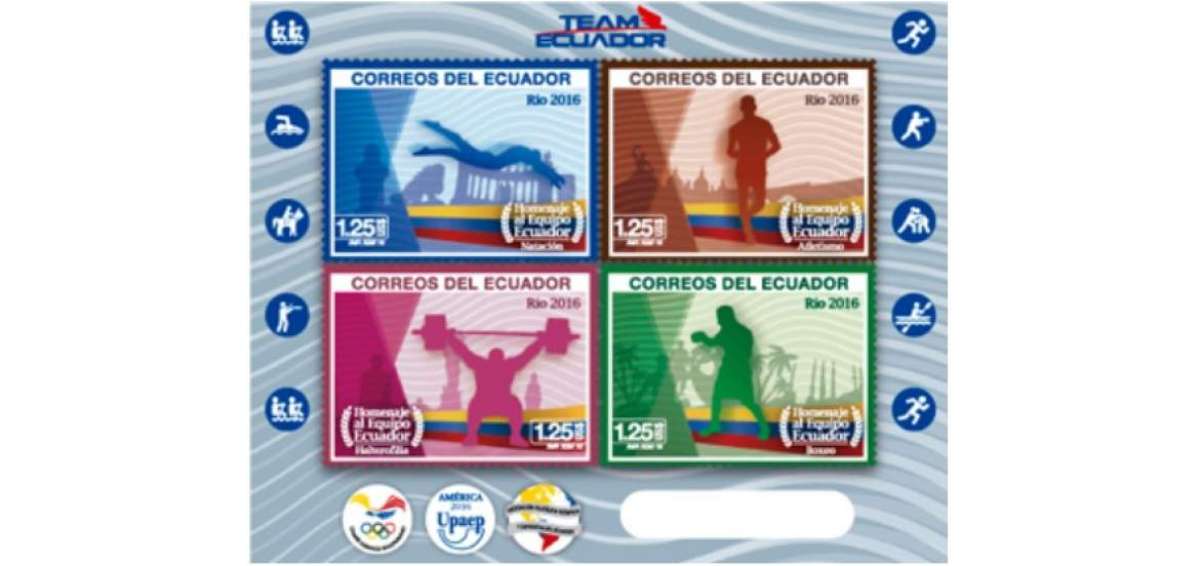 Sellos postales rinden tributo a delegaci&oacute;n ecuatoriana en Juegos Ol&iacute;mpicos