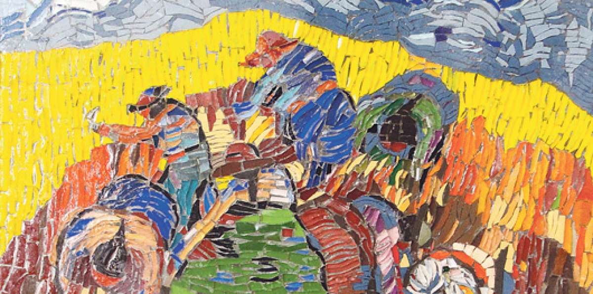 &lsquo;La cosecha&rsquo; (76x56 cm) es uno de los cuadros con v&iacute;nculo social que ha trabajado el artista. Foto: Cortes&iacute;a