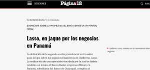 Diario argentino revela que Lasso se habr&iacute;a vendido un banco a s&iacute; mismo