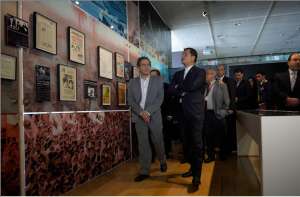  El Presidente, Rafael Correa Delgado, durante su visita al al museo de la Memoria y los Derechos Humanos. Foto: Marco Salgado / El Tel&eacute;grafo  