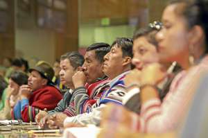 En la cita participaron representantes de nacionalidades ind&iacute;genas, pueblos afros y montubios del pa&iacute;s. Foto: Santiago Aguirre.