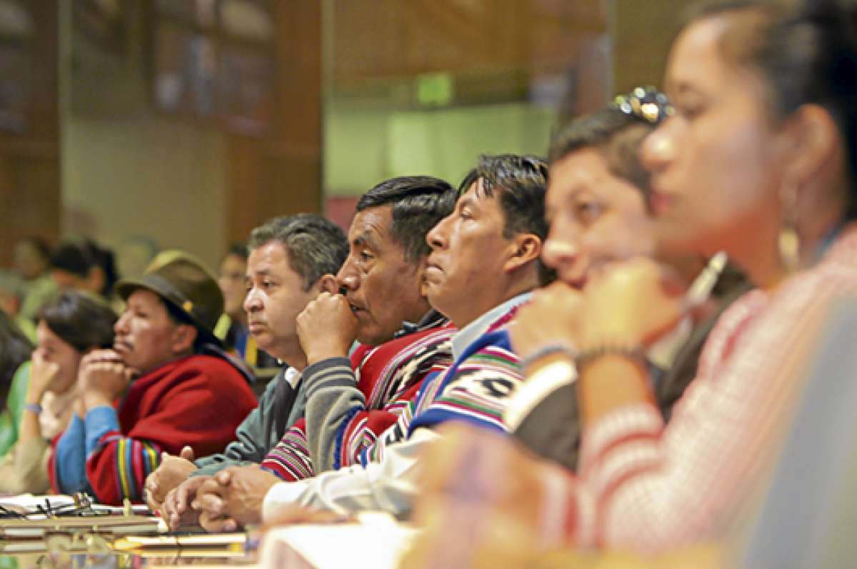 En la cita participaron representantes de nacionalidades ind&iacute;genas, pueblos afros y montubios del pa&iacute;s. Foto: Santiago Aguirre.