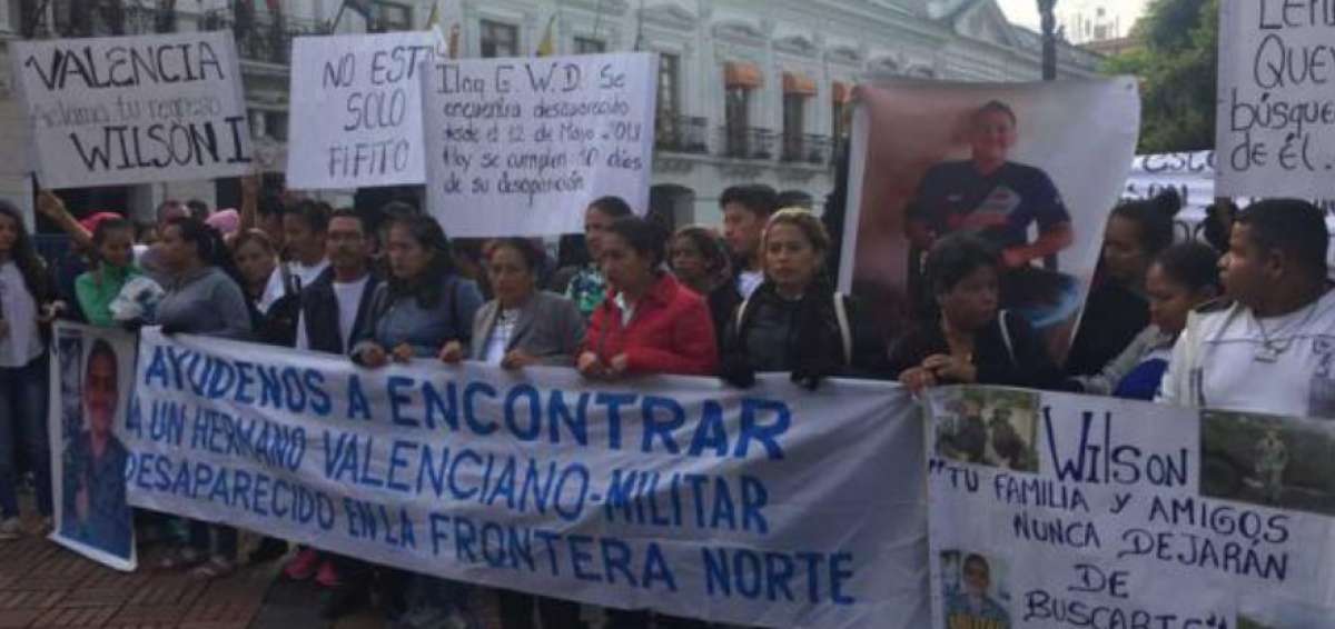La familia del militar desaparecido lleg&oacute; a Quito proveniente del cant&oacute;n Valencia, en la provincia de Los R&iacute;os.