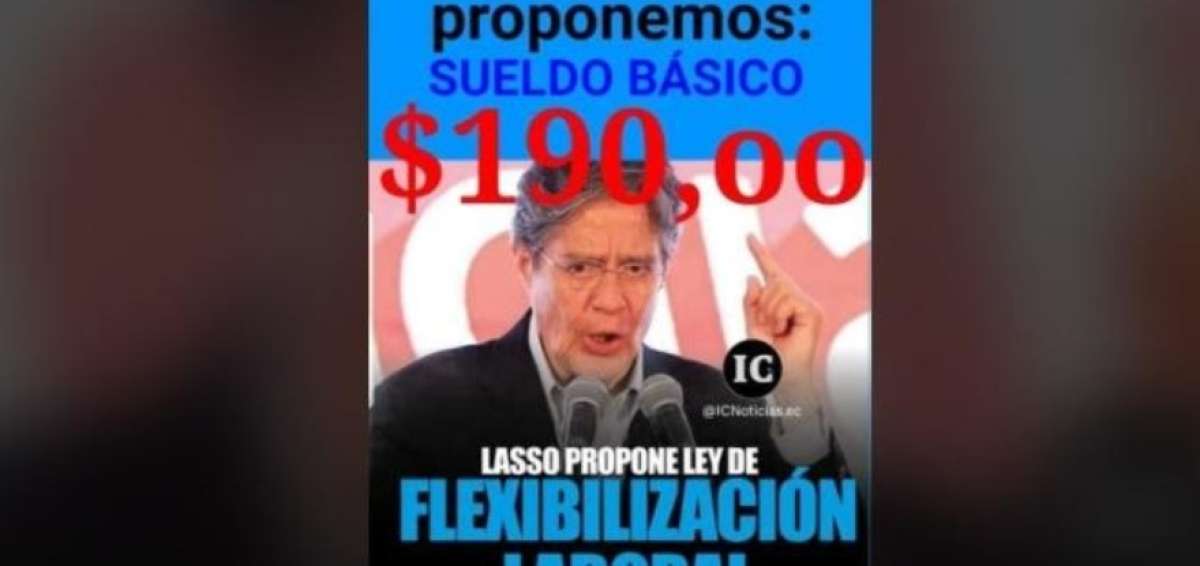 Falso: Guillermo Lasso propone sueldo b&aacute;sico en $ 190