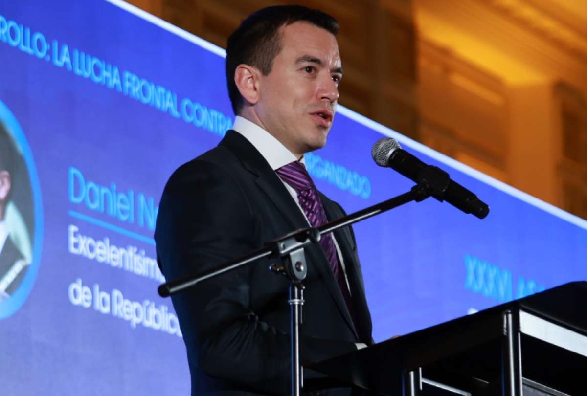 El presidente Noboa destacó la reducción del Riesgo País como uno de los logros de su mandato. 