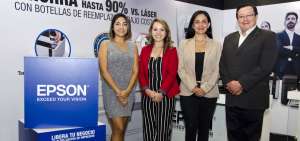 Isabel Y&eacute;pez; Especialista de Marketing y Comunicaci&oacute;n Epson; Gabriela Fornel, Especialista de Reseller; Marieta Avila, Account Manager Epson; Juan Montalvo, Especialista Corporativo Epson.