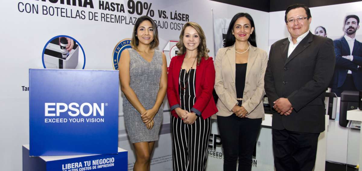 Isabel Y&eacute;pez; Especialista de Marketing y Comunicaci&oacute;n Epson; Gabriela Fornel, Especialista de Reseller; Marieta Avila, Account Manager Epson; Juan Montalvo, Especialista Corporativo Epson.