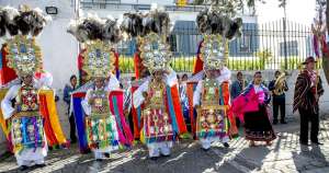 Danzantes de Pujil&iacute; invitan a las fiestas del Corpus Christi.Foto: Fernando Sandoval/ El TEL&Eacute;GRAFO