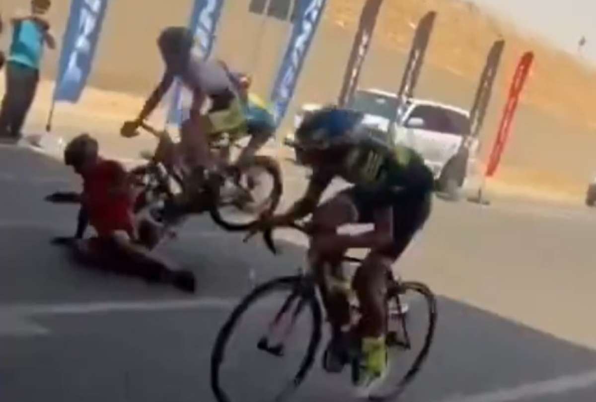 Ciclista provocó un accidente por considerarse ganador antes de hora