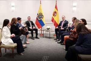 Daniel Noboa, presidente de la Rep&uacute;blica, se reuni&oacute; con el Rey de Espa&ntilde;a, en Chile. 