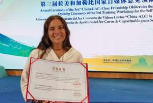 Jazmin Harb, influencer de Viajar en Ecuador y Travel to blank, fue galardonada durante la premiación del Tercer Concurso de Videos Cortos ‘China - América Latina y el Caribe (ALC), la íntima amistad borra la lejanía’. 