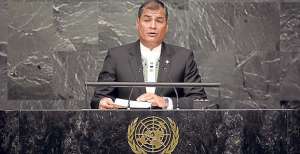 El presidente Correa habl&oacute; ayer en el Foro de Desarrollo Sustentable que se cumple en la sede de las Naciones Unidas en Nueva York. Destac&oacute; el esfuerzo ecuatoriano para cumplir con los objetivos del milenio. AFP