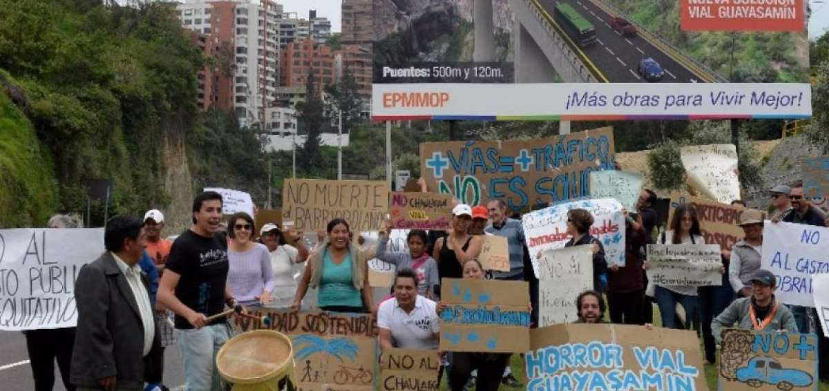 Quite&ntilde;os piden que pare la Soluci&oacute;n Vial Guayasam&iacute;n en el primer di&aacute;logo