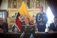 El presidente Guillermo Lasso presidió la reunión entre autoridades ecuatorianas y empresarios chinos.