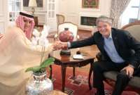 Guillermo Lasso, presidente de la República, se reunió con Adel bin Ahmed Al-Jubeir, ministro de Estado de Asuntos Exteriores de Arabia Saudita